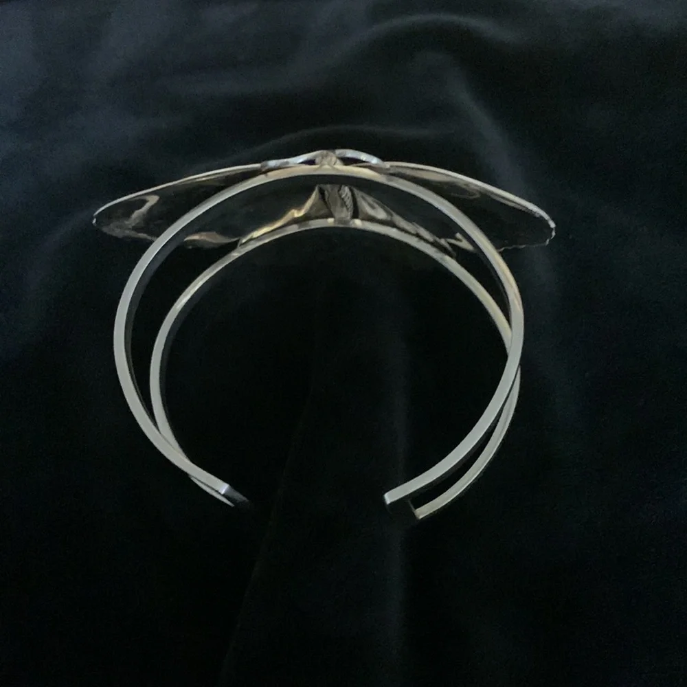 Large Silver Butterfly Bracelet - Picture 3 of 11